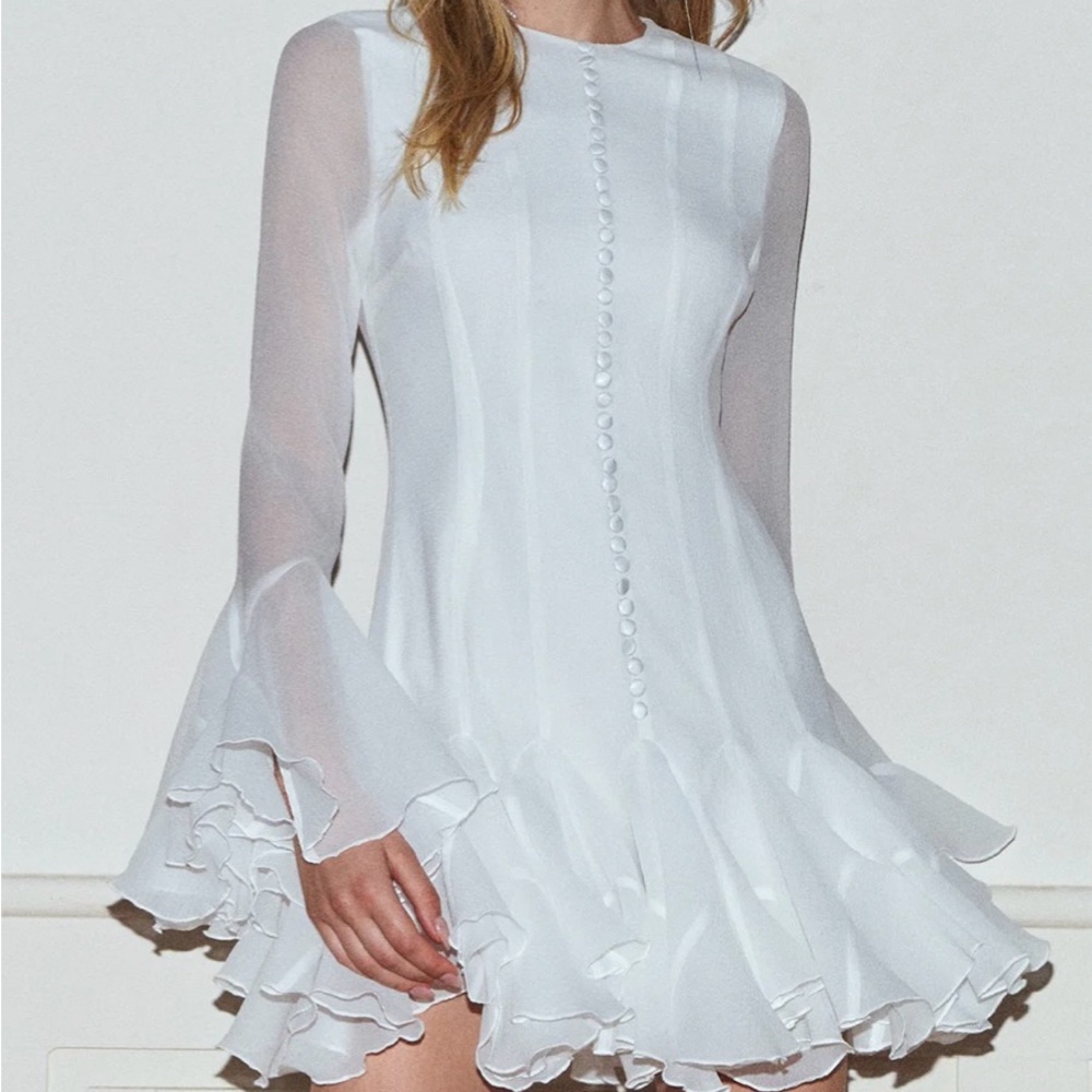 Commense Romance Ruffle Sheer Dress - Picture 11 of 12